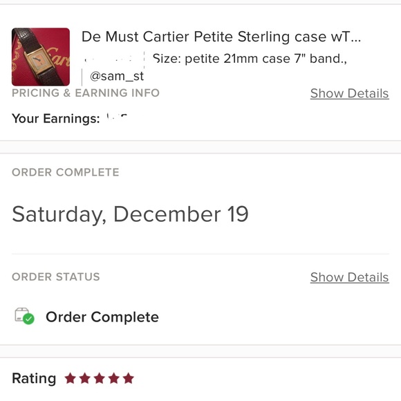 Poshmark 5 star suggested seller: see my high end designer items sales/ ratings - Picture 4 of 15